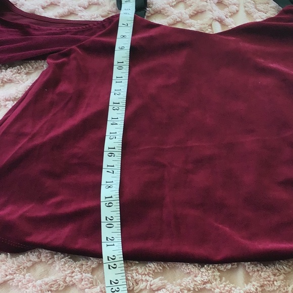 ROMEO & JULIET COUTURE BURGUNDY VELOUR BLACK RIBBON SHOULDER STRAPS MEDIUM - Picture 11 of 14